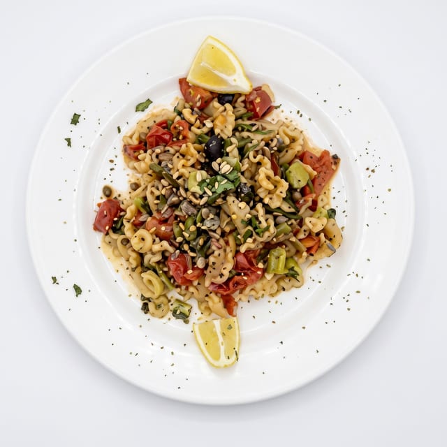 Fried Calamari with Cherry Peppers & Olives.